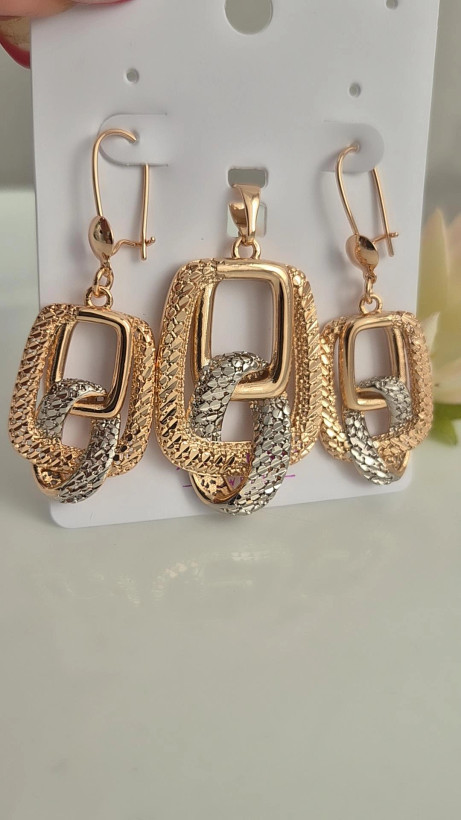 نیم ست دورنگ تراشه،ژوپینگ،طرح طلا